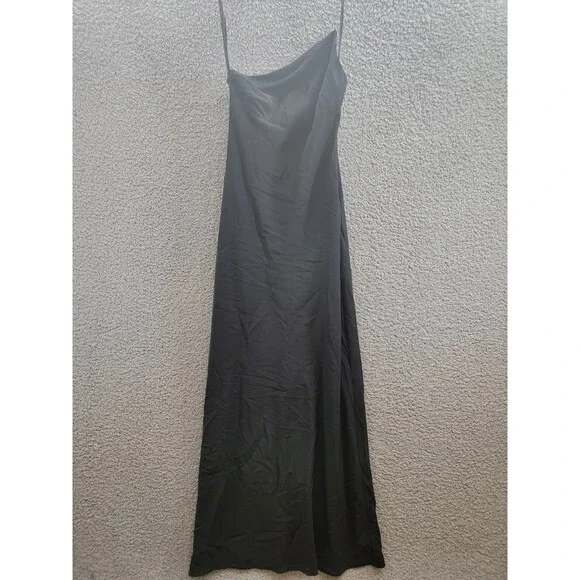 STAUD Elodie One-Shoulder Crystal-Embellished Crepe Gown Women's 00 Black Zip - Picture 2 of 15